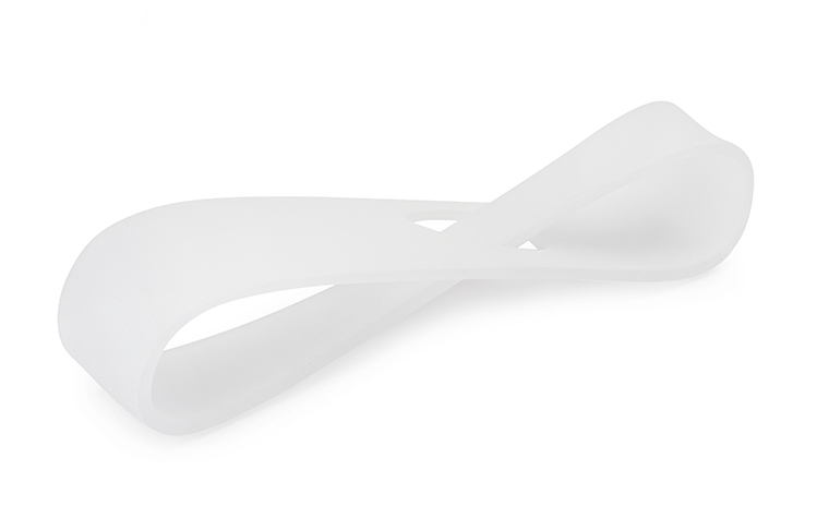 A cloudy 3D-printed loop made with TuskXC2700T using stereolithography, with a normal finish.