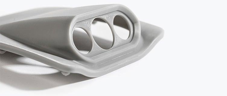 Schräge Ansicht eines aus dem Xtreme-Material 3D-gedruckten Messgeräts