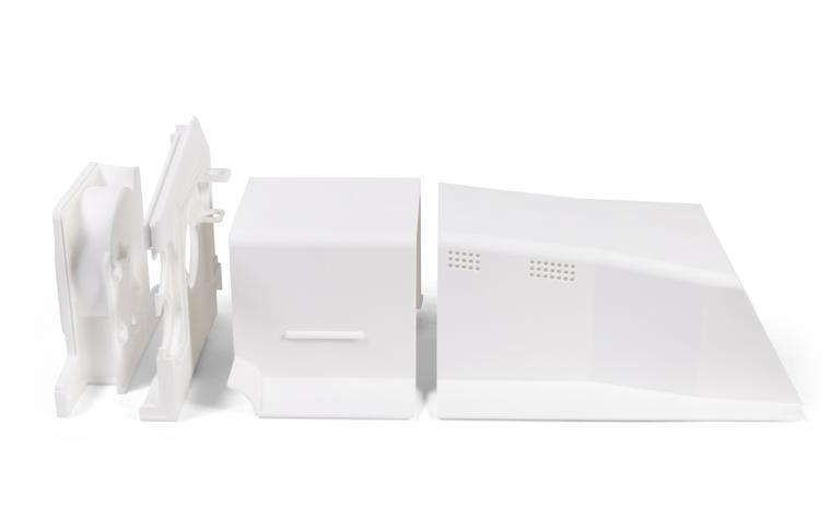 Various parts printed in PA 12 with selective laswer sintering for LMT Medical's incubator